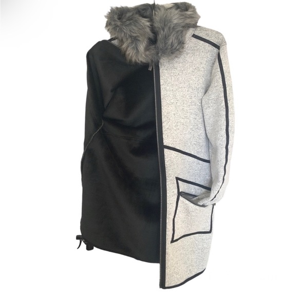 Wooly Bully Wear Vail Gray Black Trim Velvet Fleece Lined Jacket Size Small BNWT - Picture 4 of 11